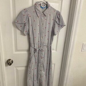 Draper James RSVP Stars & Stripes Midi Shirt Dress Size S